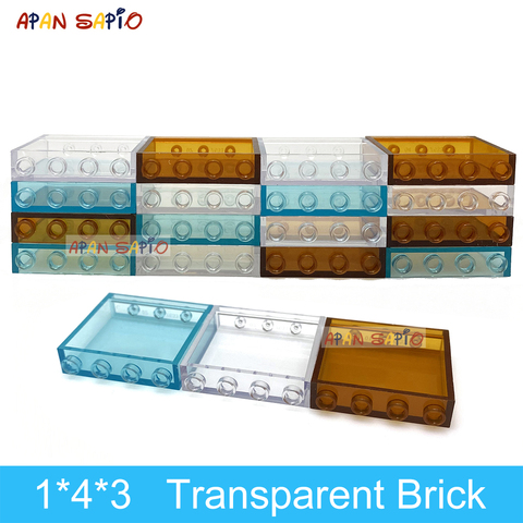10/20pcs DIY Building Blocks 1x4x3 Transparent Plate Bricks Educational Plastic Toys for Children Compatible Brands Kids Gifts ► Photo 1/6
