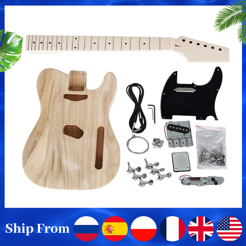 Aiersi solid wood Tele Style Diy Electric Guitar Kit TL unfinished guitar set Model EK-002 ► Photo 1/6