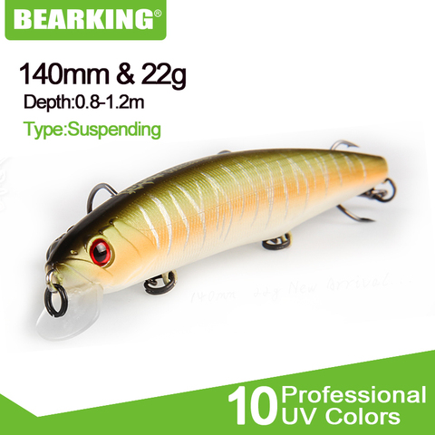 BEARKING 1PCS Fishing lure 14cm 22g Minnow plastic artificial fishing wobbler tools jerk fish esca tackle ► Photo 1/6