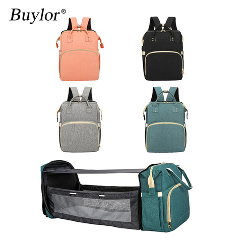 Buylor Mummy Backpacks Maternity Nappy Diaper Bag Moms and Dads Baby Bed Bags Travel Large Capacity Nursing Bag for Baby Care ► Photo 1/6