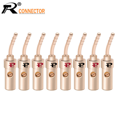 8pcs Banana Pin Plug HIFI Banana Connector Socket Brass Speaker Cable Pin Angel Wire Screws Lock for Amplifier ► Photo 1/6