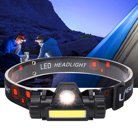 Portable Mini flashlight lantern Q5+COB led Headlamp + 1 * Built-in 18650 Battery Outdoor camping headlight ► Photo 1/6