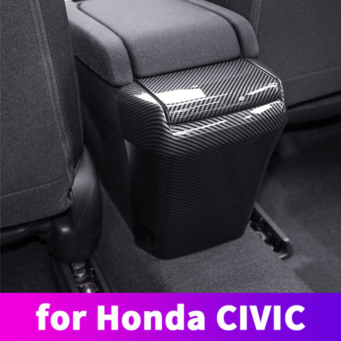 In-car anti-kick board central armrest box protective interior decoration modification For Honda Civic 10th 2016 2017 2022 ► Photo 1/6