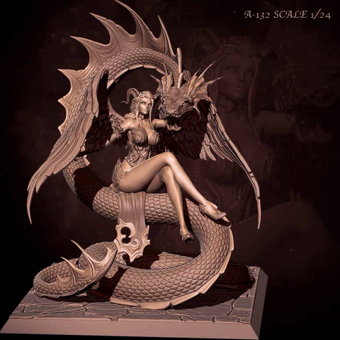 1/24 Resin Fiugre Kits Snake Beauty model self-assembled A-132 ► Photo 1/1