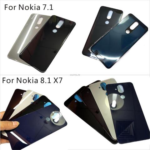 For NOKIA 7.1 8.1 X7 Back Battery Cover Housing Case Rear cover Glass Replacement parts ► Photo 1/6