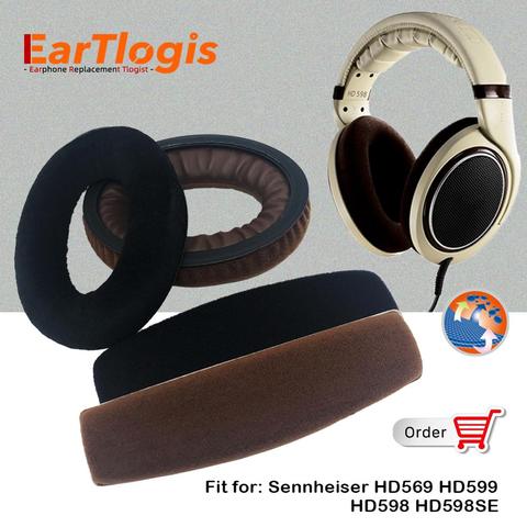 EarTlogis Velvet Replacement Parts for Sennheiser HD569 HD598 HD598SE HD599 EarPads Bumper Headband Earmuff Cover Cushion ► Photo 1/6