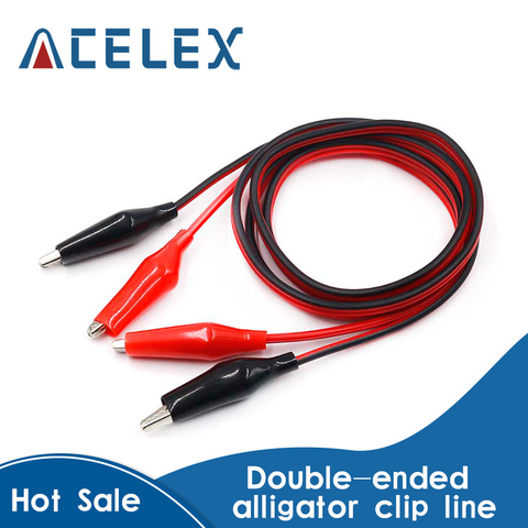 1meter Double Red and Black Clips Crocodile Cable Alligator Jumper Wire Test Leads ► Photo 1/6