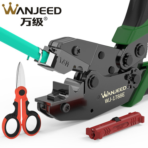 WANJEED RJ45 Crimper CAT6A CAT7 RJ45 Connector Crimper 8P8C SFTP CAT6A/CAT7/CAT8 Network Lan Cable Crimper ► Photo 1/6