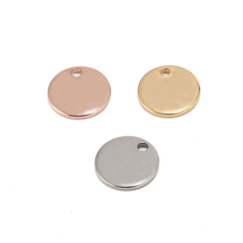 304 Stainless Steel Rose Gold Coin Disc Charm Round Stamping Blank Tags Metal Jewelry Making Supply 8mm/10mm ► Photo 1/6