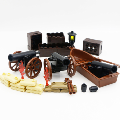 Pirate Military Cannon Accessories Building Blocks Boat Ship Army ww2 Bricks Medieval Castle Soldier Figure Weapon equipment Toy ► Photo 1/6