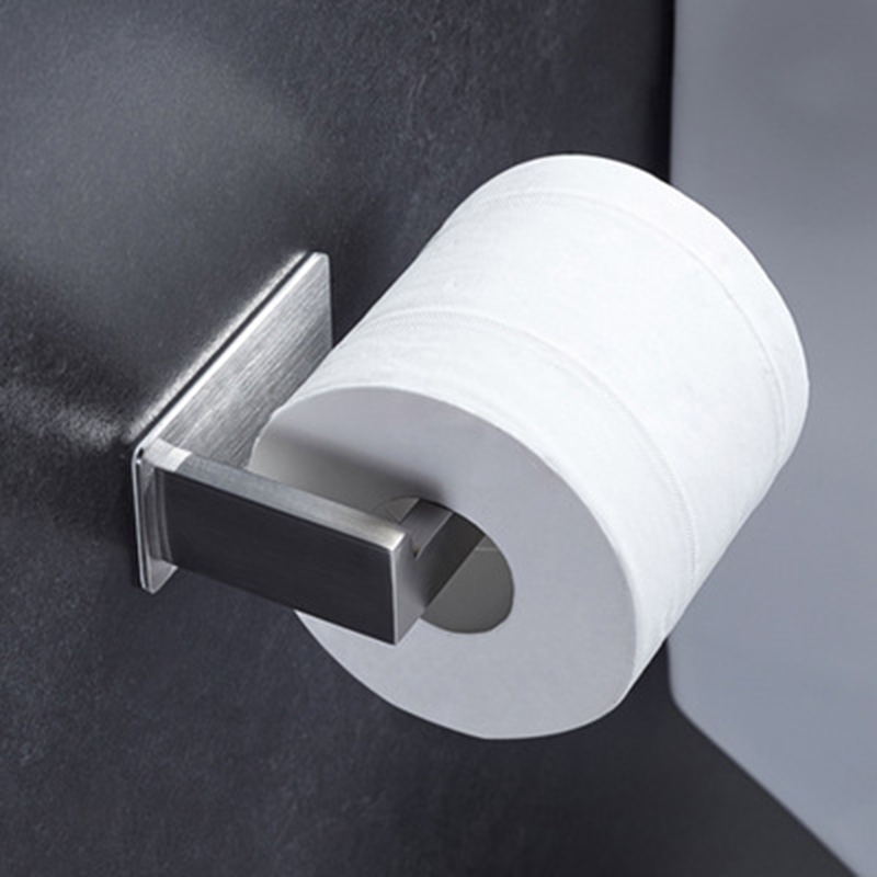 Bathroom Toilet Roll Paper Holder Towel Hook Self Adhesive Stainless Steel 