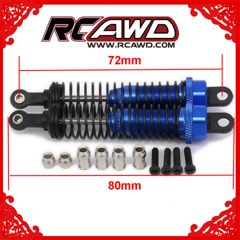 RCAWD Adjustable 80mm Alloy Aluminum Shock Absorber Damper For Rc Car 1/16 Traxxas Buggy Truck Hpi Hsp Losi Axial Tamiya Redcat ► Photo 1/6