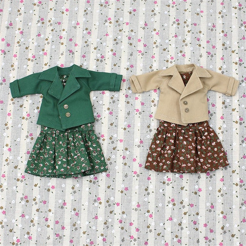 Outfits for Blyth doll Green and Brown dress and coat  for the  JOINT body cool dressing 1/6 JBD ICY DBS ► Photo 1/4