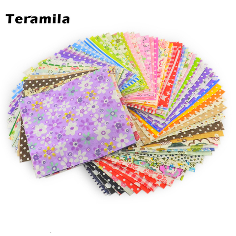 Teramila Cloth 50Pieces 10cmx10cm Fabric Stash Cotton Charm Packs Telas Patchwork Algodon Quilting No Repeat Design Tissus ► Photo 1/6