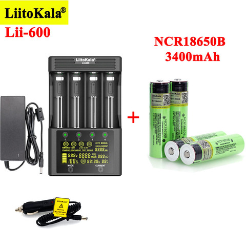 LiitoKala Lii-600 Battery Charger for 3.7V Li-ion 18650 21700 26650 1.2V AA aaa NiMH + NCR18650B 3400mAh Rechargeable batteries ► Photo 1/6