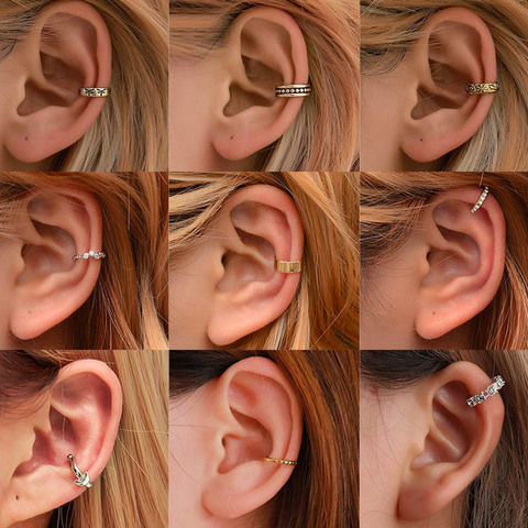 Single Earring Unique Antique Silver Plated Copper Cezch Earring For Women Non Piercing Cuff Earring Ear Cuff 2022 Boho Brincos ► Photo 1/6