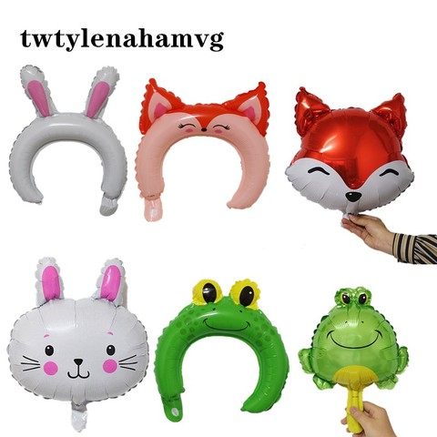 18inch Red Fox White Rabbit Head Boys Girl Hair Accessories Birthday Party Wedding Christmas Children's Day Toy Foil Balloon ► Photo 1/6