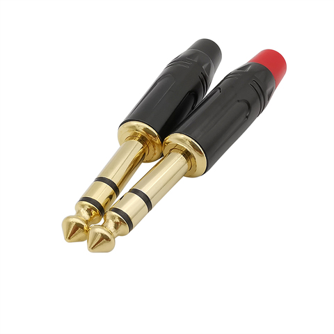 2Pcs 6.35mm 3 Pole Dual Channel Stereo Audio Jack Amplifier Microphone Plug 6.35 Sophomore Core Solder Jack Male Plug Connector ► Photo 1/3