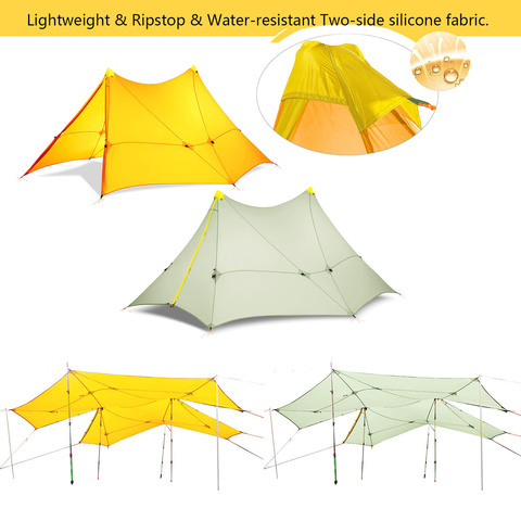 6 Person Camping Tent Ultralight 870g Flysheet Outdoor Nylon Both Sides Silicone Coating Rodless Large Waterproof Tent 4 Seasons ► Photo 1/6