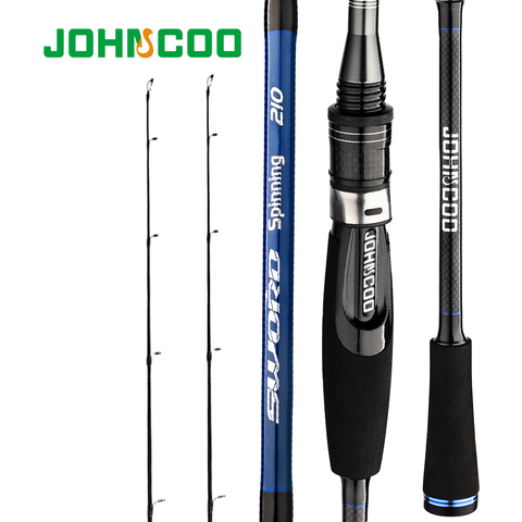 JOHNCOO Casting Spinning Fishing Rod 1.8m 2.1m 2.4m Power M MH Carbon Rod Pole 2 Section Fiber Baitcasting Fishing Rod ► Photo 1/6