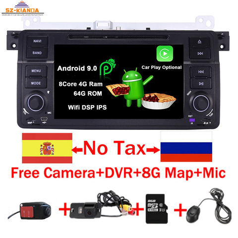 Factory price 2 Din Android 10.0 Car DVD GPS Navi for BMW E46 M3 Wifi 3G Bluetooth Radio RDS USB SD Steering wheel Free camera ► Photo 1/6