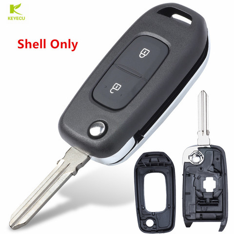 KEYECU Replacement Flip Remote Key 2 Button Case Shell Fob for Renault / Dacia Logan 2 Logan II 2022 ► Photo 1/5