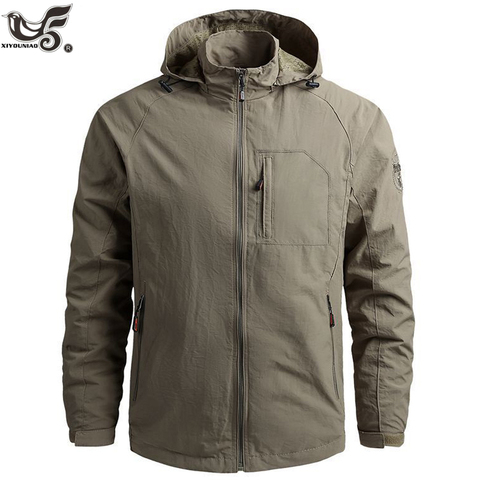 Men's sportswear Windbreaker Military Thin Jackets for Men Casual streetwear Breathable Hooded coats Brand Clothing Size M~6XL ► Photo 1/6