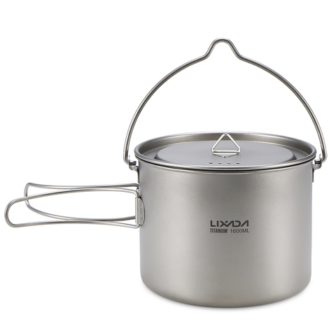 Lixada Ultralight Titanium Cup Mug Portable Hanging Pot Outdoor Camping Picnic Water Mug Cup Tableware Cookware with Lid ► Photo 1/6