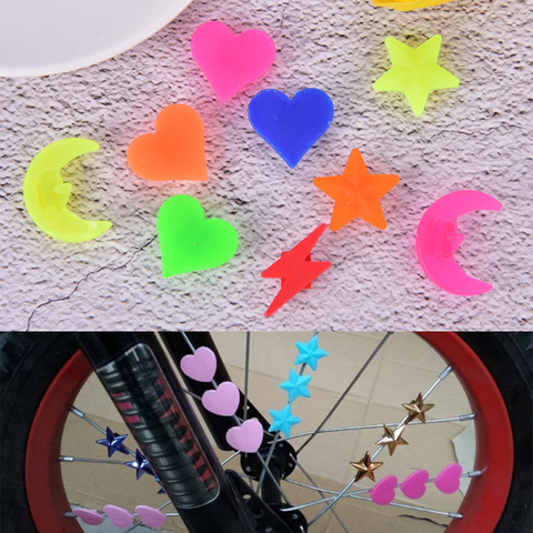 36Pcs Mixed Luminous Star Bike Bicycle Wheel Spoke Beads Plastic Clip Spoke Bead Bicycle Beads Wire Beads Decorations ► Photo 1/6