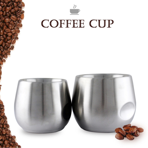 Double Wall Stainless Steel Mug Metal Coffee Mug Tea Cups - for Home Camping Outdoors RV Gift - Shatterproof ► Photo 1/6