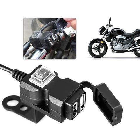 Motorcycle Charger 1.5/2A Dual USB Port Waterproof Motorcycle USB Phone Charger Adapter Socket  9 - 24V, 9- 90V ► Photo 1/6