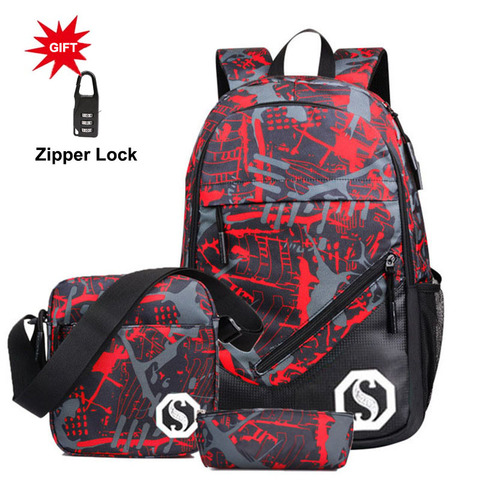 Large Capacity School Bag Set Schoolbags for Teenagers Girls Boys Student Travel Book Bag Kids Mochila for Gifts ► Photo 1/6