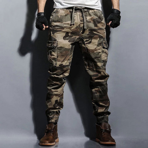 Fashion Streetwear Men Jeans Loose Fit Big Pocket Casual Cargo Pants Slack  Bottom Camouflage Military Hip Hop Joggers Pants Men - Price history &  Review
