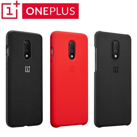 100% Original oneplus 7 case Gepersonaliseerde Case Zandsteen Black silicon Aramid Fiber Bumper karbon Nylon cover voor oneplus ► Photo 1/6