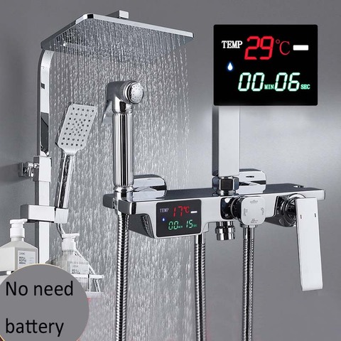 Chrome shower set thermostatic shower mixer Brass faucet body copper casting faucet nozzle ► Photo 1/6