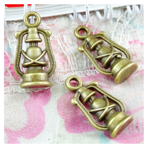 50pcs 20*10MM alloy Charm tag Pendants Barn lantern Antique bronze Stripe Pattern necklace pendant jewelry accessories diy ► Photo 1/5