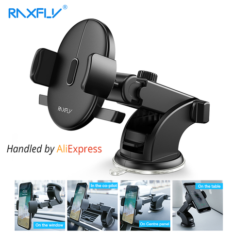RAXFLY Windshield Mount Car Phone Holder For Phone in Car For Samsung S9 360 Rotation Car Holder For iPhone Phone Stand Support ► Photo 1/6