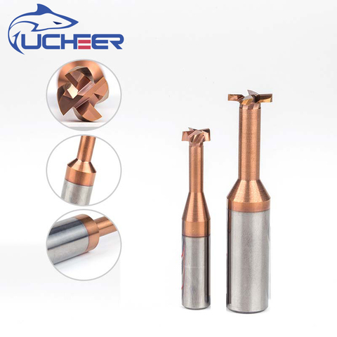 UCHEER 1pc Shank T Type Grooving Milling Cutter 4 6 8 10mm Tungsten Steel Slotting Router Bits CNC Tool Endmill ► Photo 1/5