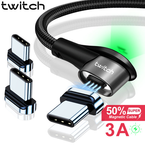 Twitch 3A Magnetic USB Type C Cable USB-C Magnet Fast Charging Charger Type-c Data Cord For Samsung S20 Huawei Mate 30 P30 Pro ► Photo 1/6