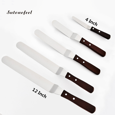 4/12 inch Cake Cream Knife Spatula Stainless Steel Scraper for DIY Cake Smoother Icing frosting Spreader Pastry Cake Tool ► Photo 1/6