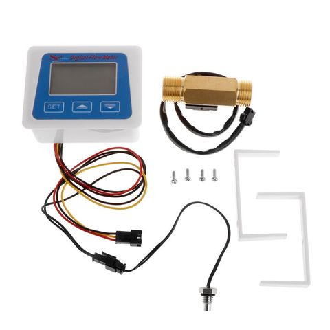 Digital Flow Meter Water Flowmeter Temperature Time Record with G1/2 Flow sensor ► Photo 1/6