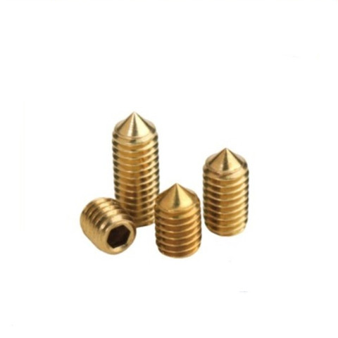 10pcs  M3 M4 M5 M6 pure brass DIN914 hex socket cone point headness set gurb screw ► Photo 1/3