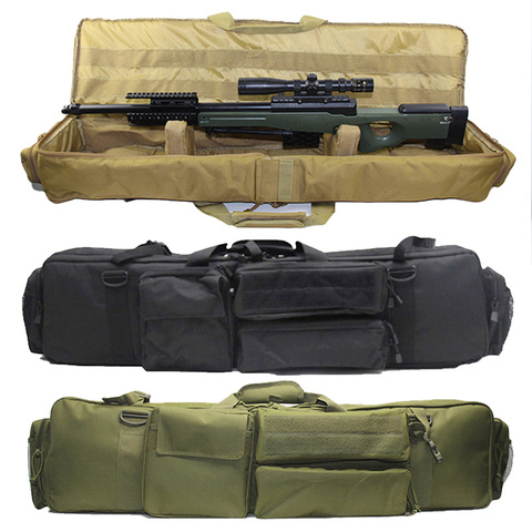 Military Nylon Gun Bag Dual Carbin Rifle Backpack for M249 AR15 M16 Airsoft Portable Gun Carrier Hunting Shooting Storage Case ► Photo 1/6