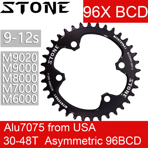 Stone 96 BCD Round Chainring for shimano M7000 M8000 m9000 32t 34 36t 38 40t 42 44 46 48T MTB Bike Chainwheel Tooth Plate 96bcd ► Photo 1/6