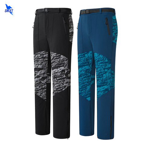 Customize LOGO Spring Warm Fleece Men Hiking Pants Waterproof Windproof Hunting Camping Ski Softshell Trousers Outdoor Clothing ► Photo 1/1