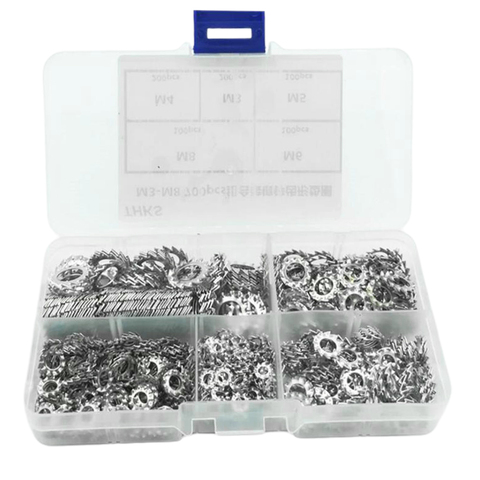 700pcs M3/M4/M5/M6/M8 Combination Box Stainless Steel 304 External Toothed Star Gasket Serrated Lock Washer Assortment Kit ► Photo 1/6