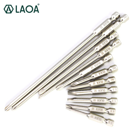 LAOA Phillips Slotted Bit 2PCS Electric Screwdriver Bit S2 Alloy Steel Pneumatic Magnetic Bits Hand Drill Bits ► Photo 1/6