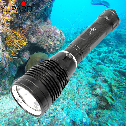YUPARD IPX8 Waterproof Professional Powerful Super bright LED Scuba Diving Flashlight Diver Light XHP70.2 LED underwater Torch ► Photo 1/6