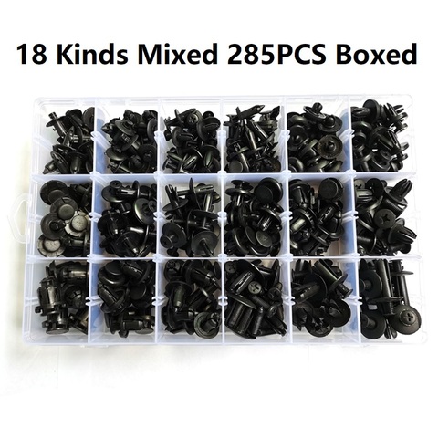 Car High Quality 18 Kind Fastener Clip Mixd 285Pcs Push Pin Bumper Driver Rivet Trim Panel Body Clip Box Kit ► Photo 1/6