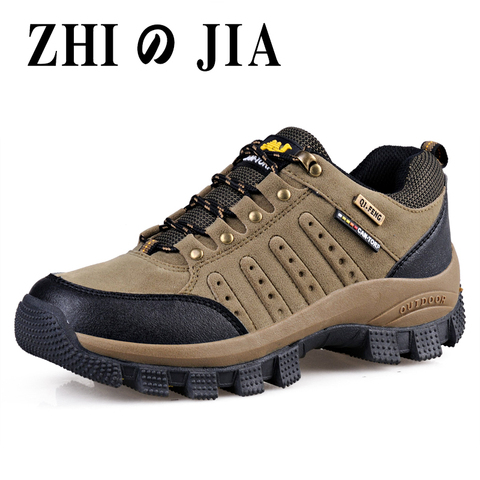Classic men's wear-resistant sports shoes outdoor hiking shoes hiking training shoe Flock  material solid color men's shoe women ► Photo 1/6